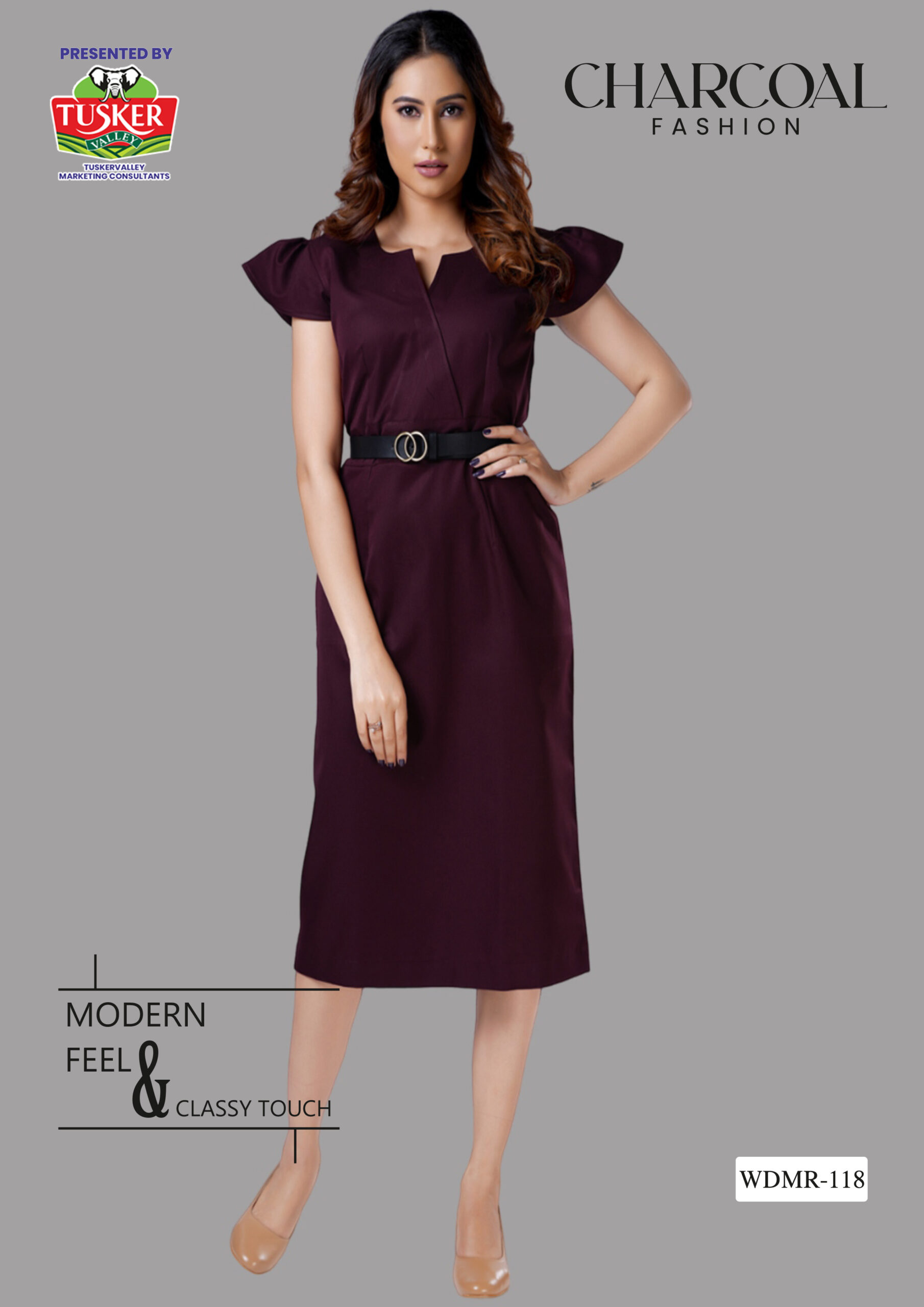 Deep Wine Sheath Dress