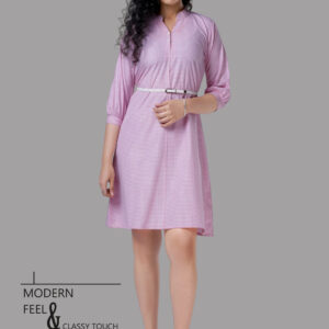 Pink Gingham A-Line Dress