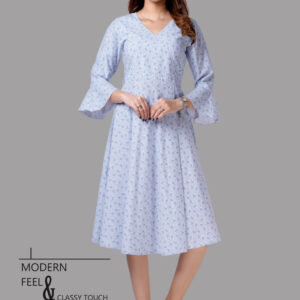 Light Blue Floral Print Dress