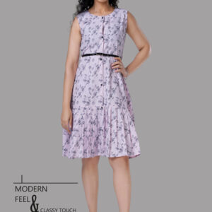 Pink Floral Sleeveless Dress