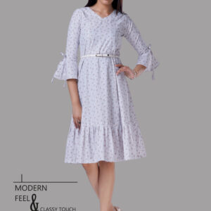 Pale Print A-Line Dress