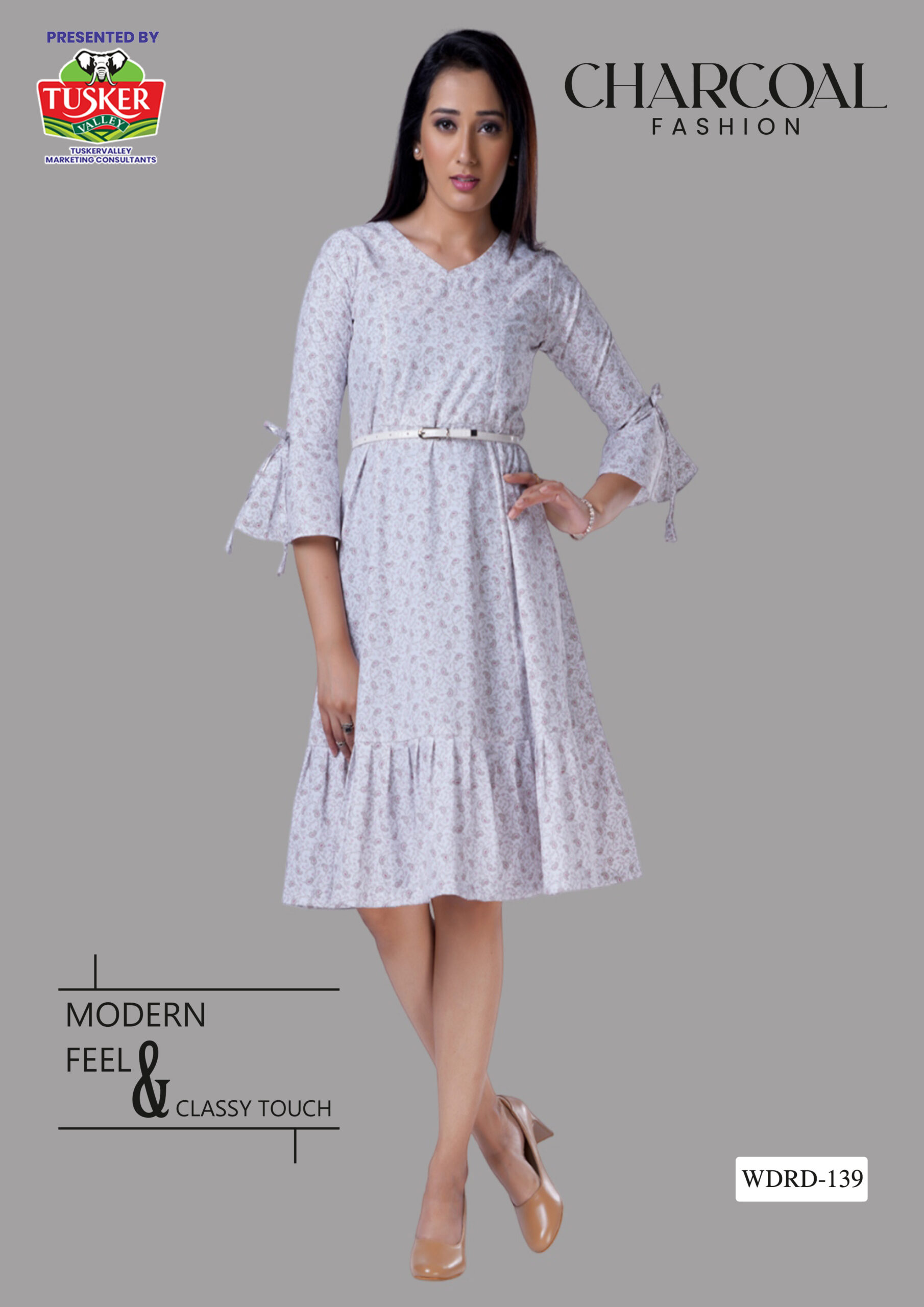 Pale Print A-Line Dress