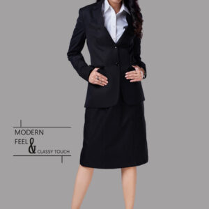 Black Formal Skirt Suit Set