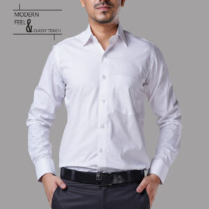 CHARCOAL FASHION Essential White Business Shirt Regular Fit
