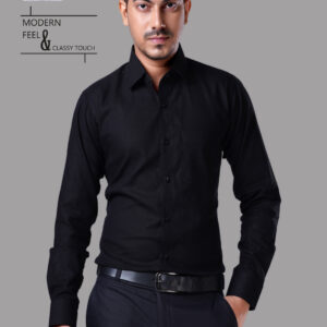 Men's Solid Black Formal Shirt
