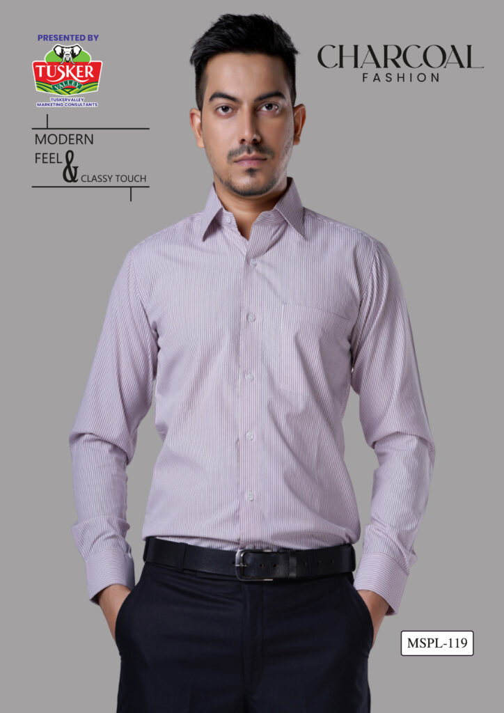 Men's Lavender Pinstripe Formal Shirt