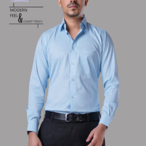 Men's Light Blue Textured Formal Shirt