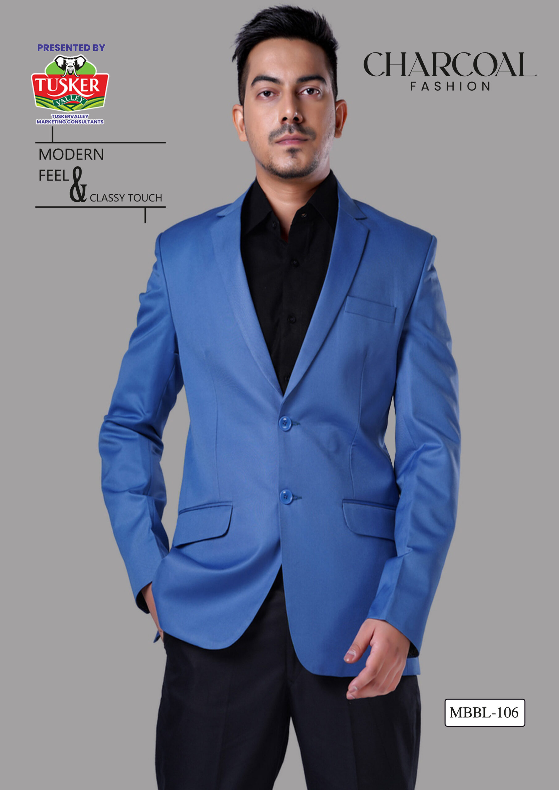Men's Cobalt Blue Tailored Blazer - Image 3