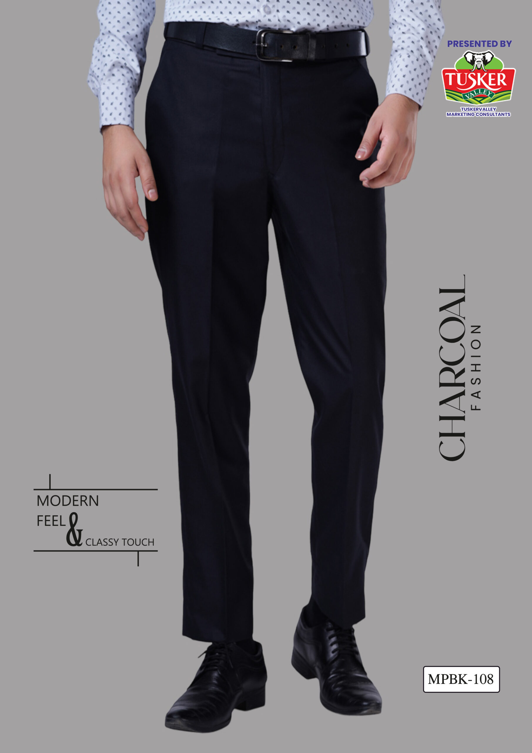 Men's Classic Black Formal Trousers - Image 2