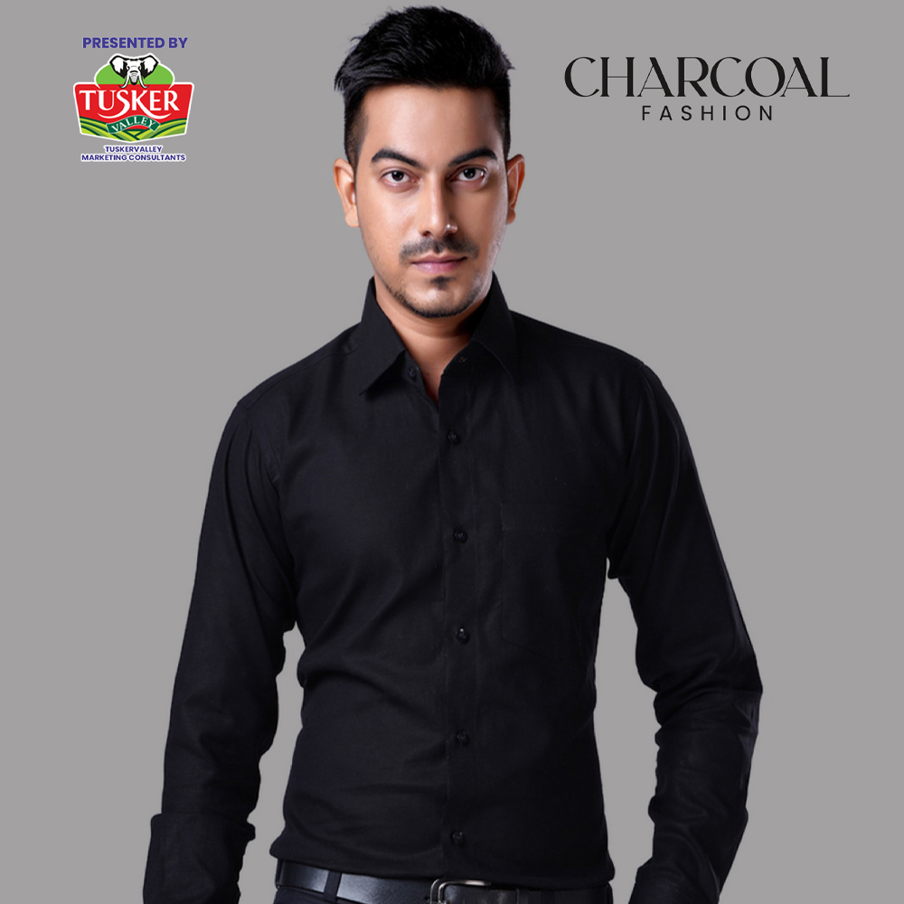 Men's Solid Black Formal Shirt