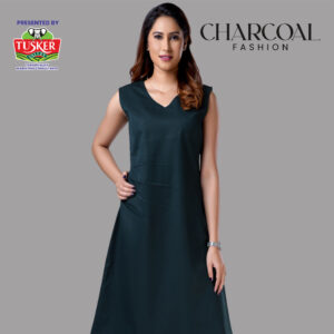 Deep Teal Sleeveless A-Line Midi Dress