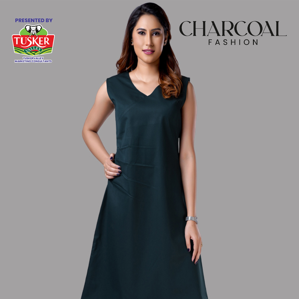 Deep Teal Sleeveless A-Line Midi Dress