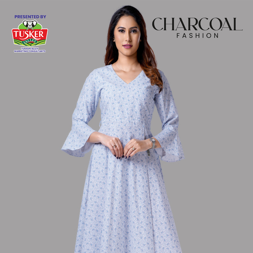Light Blue Floral Print Dress