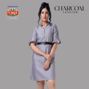 Light Grey Shirt Mini Dress