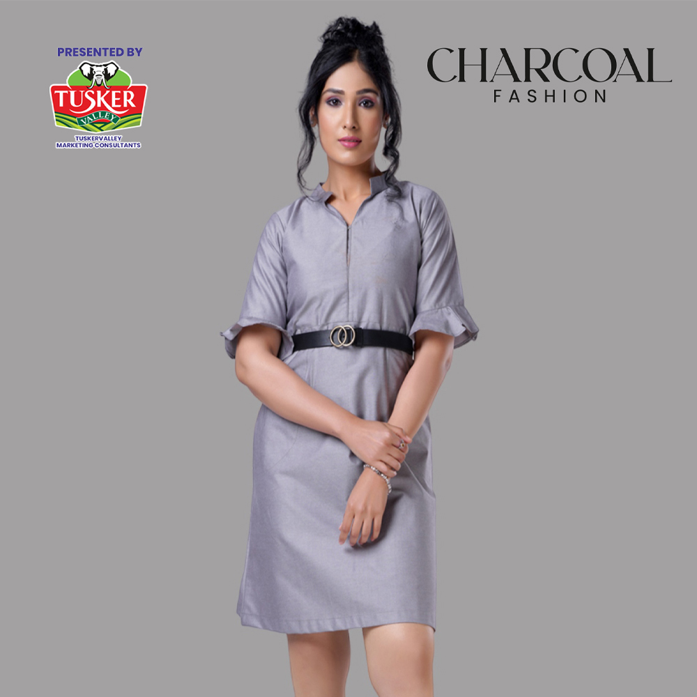 Light Grey Shirt Mini Dress