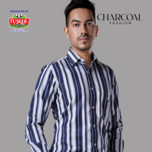 Men's Bold Navy & White Striped Shirt