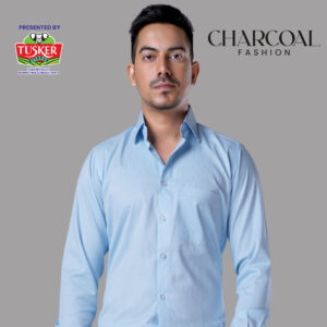 Light blue shirt-Men's Light Blue Textured Formal Shirt