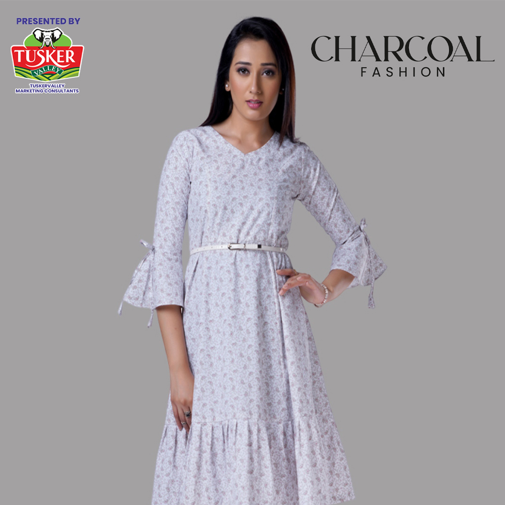 Pale Print A-Line Dress