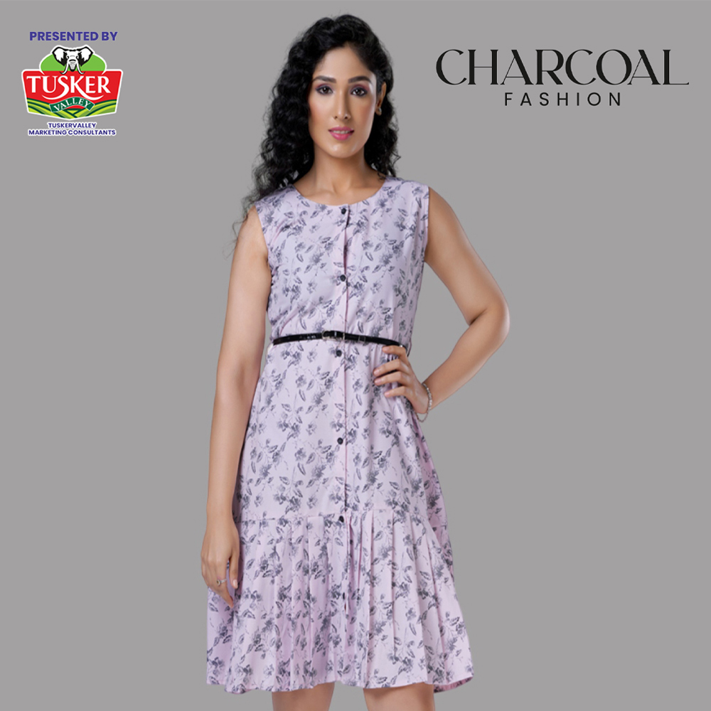 Pink Floral Sleeveless Dress
