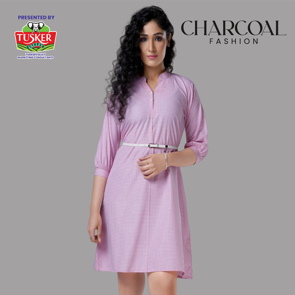 Pink Gingham A-Line Dress